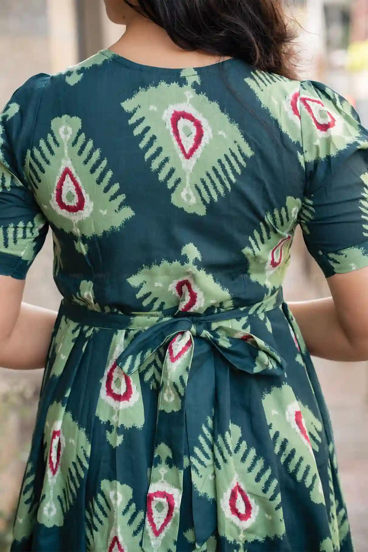 Inkmist Navy printed Maternity and Feeding Cambric Dress - product media