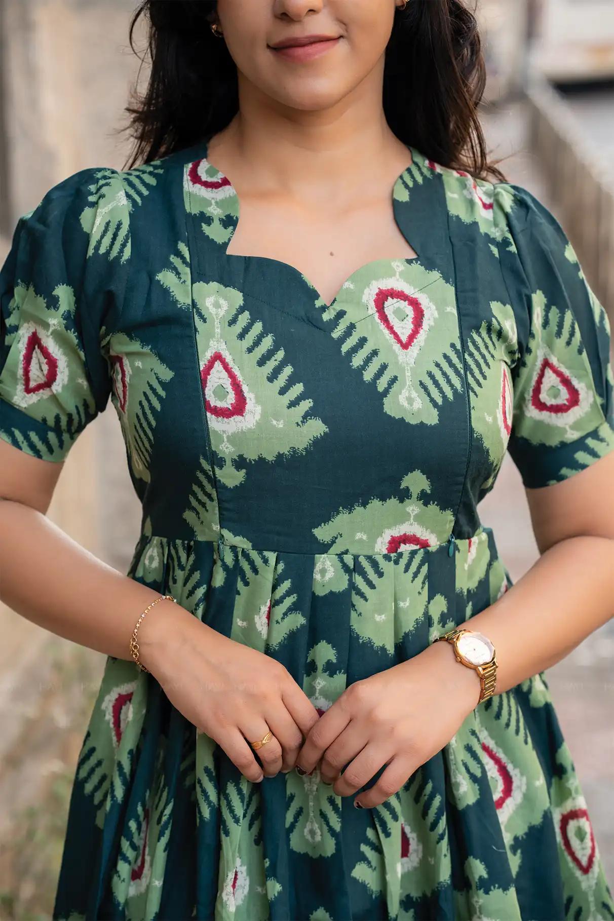 Inkmist Navy printed Maternity and Feeding Cambric Dress - product media